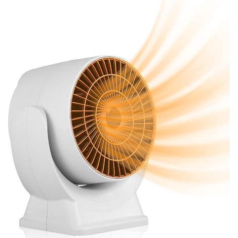 Radiateur Mini 800W, Chauffage Ventilateur Économique à Chauffe Rapide 3S, Silencieux pour Petit Espace, Thermostat de Bureau, Compact et Efficace (1/5)
