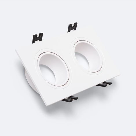 Downlight Quadrato Basculante GU10 6W PC Foro 75x150mm  Bianco Naturale No Flicker 4000K