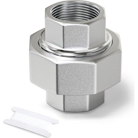 2 pièces 1/2" BSP en acier inoxydable 304 Raccords femelles et mâles, raccords union, adaptateurs filetés pour eau/huile/gaz - 3/4" F(1 PCS) (1/5)