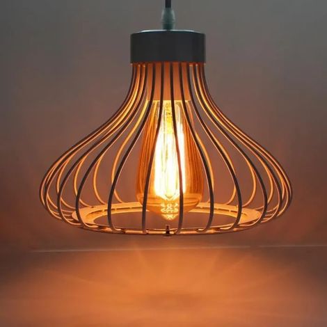 Lustre Suspension Industrielle Blanc,Lampe Luminaire Moderne en Métal Style Edison pour Salon Chambre (1/4)