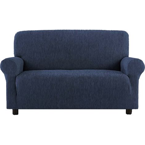 Copridivano Blu Unito Elasticizzato New York, Antigraffio, per Divani con Braccioli, Telo Divano Universale, Made in Italy Divano 7 posti cm. 520-600