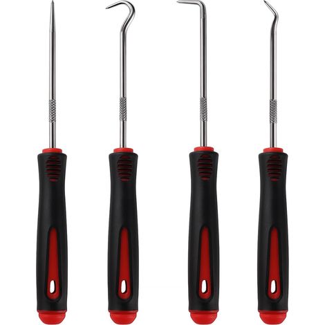 YIXISI 4 Pièces 16.5cm Pics et Crochets de Précision, Crochet de Joint D’huile, Crochets Aiguille et Joint Demontage, pour la Dépose du Joint D'huile Joint Torique, Caoutchouc