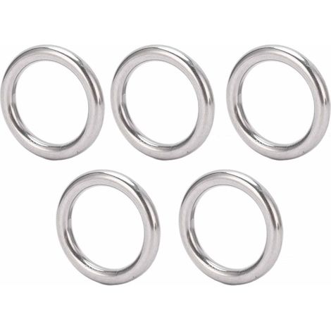 5 anneaux en acier inoxydable 304 pour hamac, yoga, équipement nautique, sans soudure, 6x30mm, lot de 5 (1/5)
