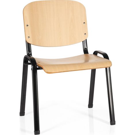 Konferenzstuhl / Besucherstuhl / Stuhl XT 600 schwarz/buche hjh OFFICE (1/5)
