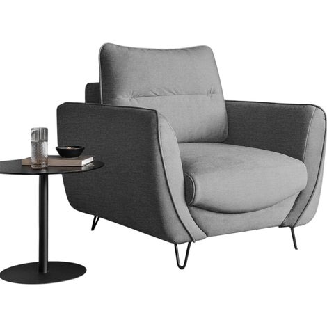 Fauteuil en velours ZURIK – Confort et style intemporel-Gris clair (1/5)