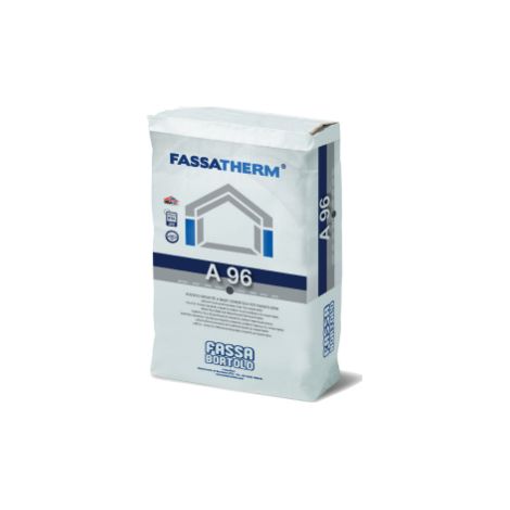 A 96  collante-rasante fibrato a base cementizia, grigio sacco kg. 25