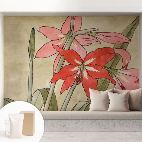 Carta Da Parati - Murale Alla Moda Decorazione - Camera Da Letto - Con Colla Gratuita Fiori di hemerocallis 208x146 cm (1/5)