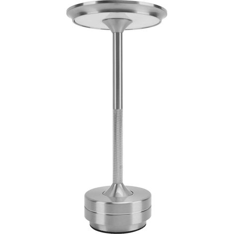 Lampe de table sans fil, 3 couleurs, intensité variable, LED, rechargeable, tactile, lampe de chevet pour restaurants, bars et maison, argent. (1/5)