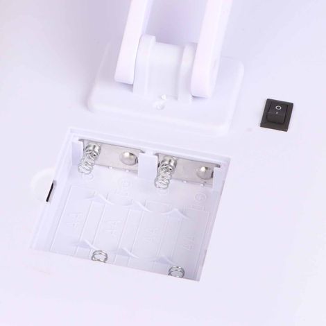Mirroir de beauté LED Vanity avec 16 LEDs, design tactile, alimenté par piles ABS, blanc (22.5x16cm) (1/5)