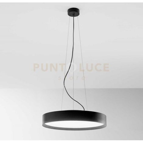 AVA S/P - LAMPADARIO A SOSPENSIONE NERO A LED 3000-4000K 6200-6500LM 60W+10W DOPPIA EMISSIONE DIMMERABILE D.60CM