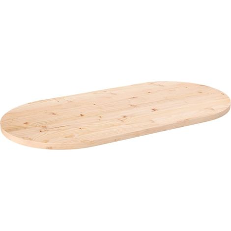 Dessus de table 100x50x2,5 bois de pin massif ovale