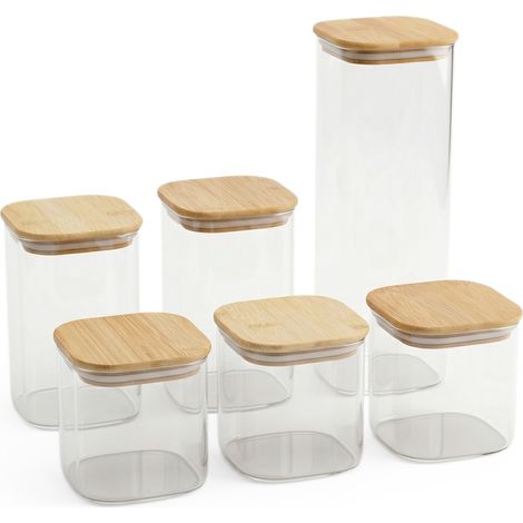 Küchenbehälter-Set mit Bambusdeckel SESTO, 6 Stück in verschiedenen Größen (1/5)