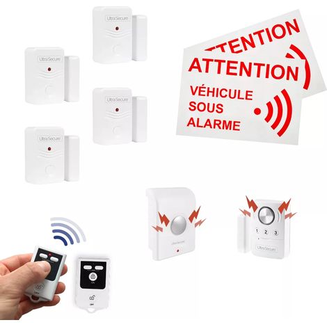 Kit van aménagé DELUXE 1 - 4 Détecteurs ouverture + détecteur ouverture/vibration + sirène + 2 télécommandes (gamme BT)