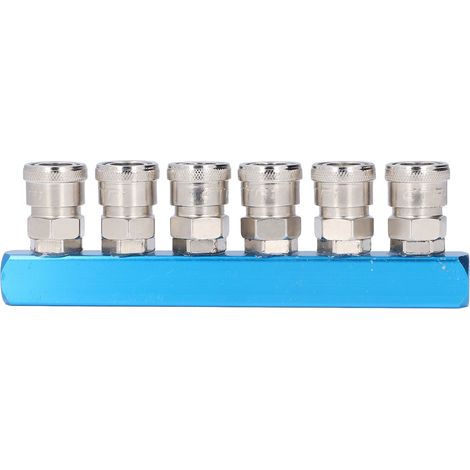 Bloc de distribution d'air droit G1/4, diviseur de tuyau pneumatique avec raccord, collecteur SML-6 (1/5)