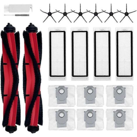 NALOOKAMIC Kit de 20 accessoires de rechange pour aspirateur robot Roborock Q5 : brosses latérales principales, filtres HEPA et sacs à poussière. (1/4)