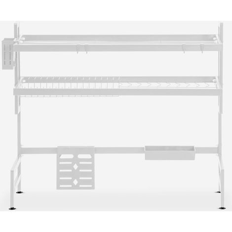 Escurridor de platos vertical de cocina negro y sobre fregadero Teket Plus - Blanco