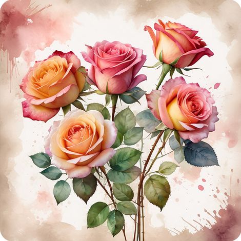 Tovaglietta - rose - 33 cm x 33 cm (1/2)