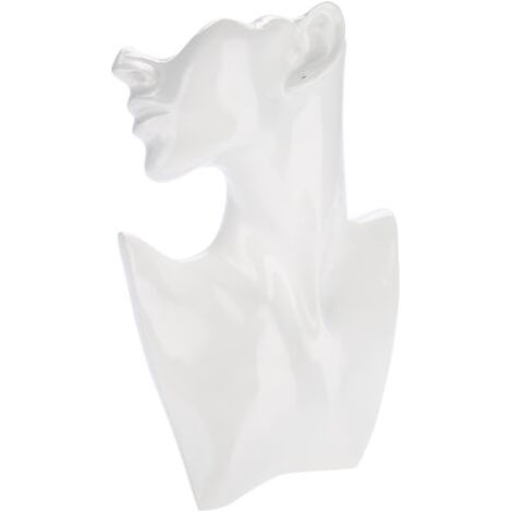 Collier Boucle D'oreille Titulaire Mannequin Tête Buste Stand Modèle Boutique Bijoux Présentoir Blanc (1/5)
