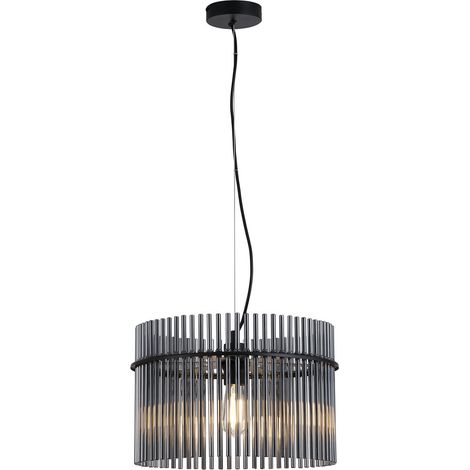 Searchlight Swizzle Suspension, noir mat, tiges fumées, 1 douille E27 (1/5)