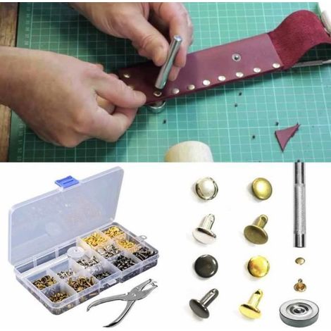 360pcs Rivet, métal durable, 3 tailles, 3 couleurs, pour cuir, vêtements, bricolage (1/3)