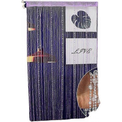Rideau de porte en corde 2026, protection contre les insectes et intimité, 200 x 100 cm, violet (1/5)