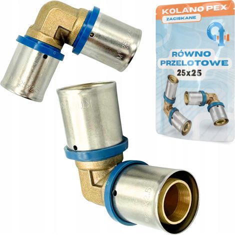 Conector codo Pex 25x25, codo de prensa recto, prensa (1/5)