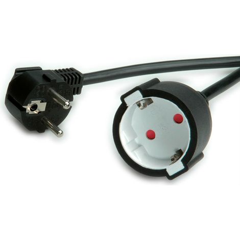 Value Cable eléctrico negro 10 metros 230V 16A macho hembra