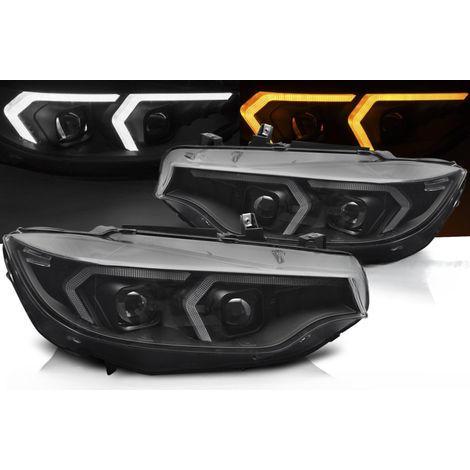 Paire de feux phares BMW serie 4 F32 / F33 de 2013 a 2017 FULL LED TRU DRL Noir-42644202 (1/5)