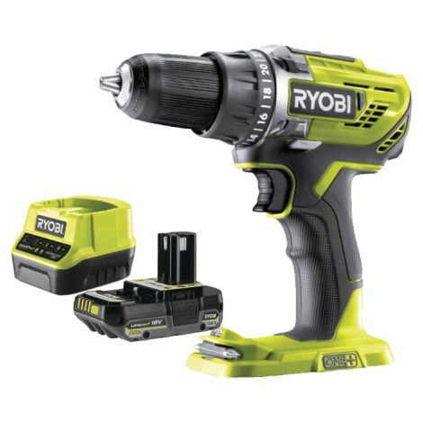 Pack RYOBI Perceuse-visseuse R18DD3 - 18V One+ - 1 Batterie 2.0Ah - 1 Chargeur rapide (1/5)