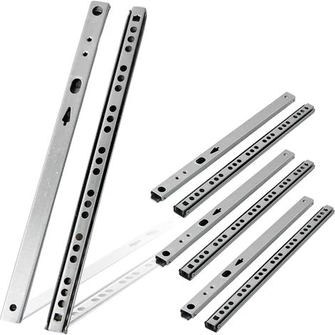 4 Pièces Rail Tiroir Coulissant, 246 mm Rail Coulissant, Glissières à Billes, Glissières pour Tiroirs, Système de Rails pour Tiroirs, Coulisse Tiroir, Zingué (1/5)