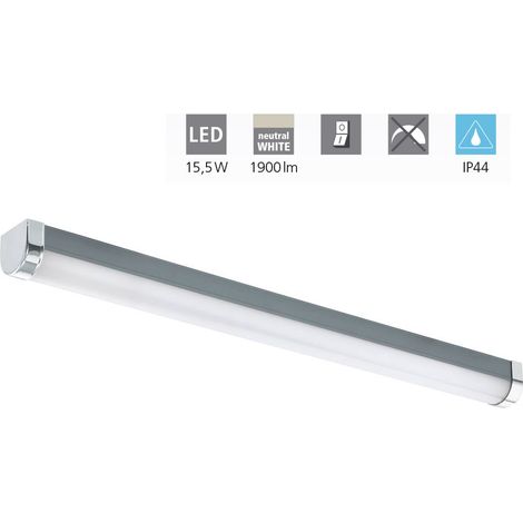 Eglo LED Spiegelleuchte Tragacete 1 silber-chrom 60 x 4,5 cm neutralweiß Deckenlampen & Kronleuchter (1/4)