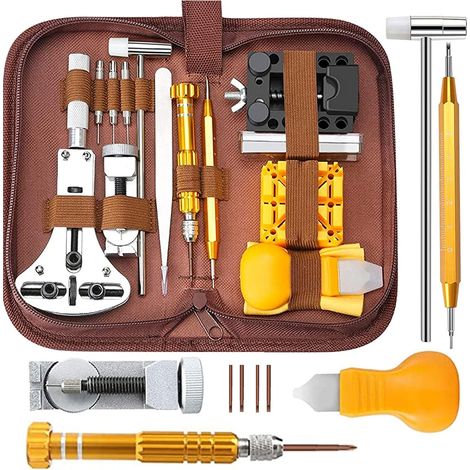 149 Pcs Kit de Réparation Montres Professionnel, Ensemble D'outils de Barre de Ressort Professionnel, Ensemble D'outils de Broche de Lien de Bande de Montre avec étui de Transport (1/5)