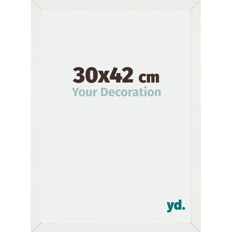 yd. - Cadre photo 30x42 - Blanc Patine - MDF - Mura
