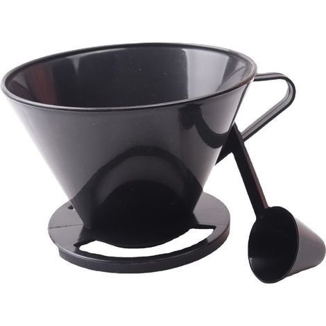 Lot de 4 filtres à café Taille 2 et 2+ cuillère doseur à café en plastique Noir (1/5)