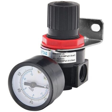 Régulateur de Filtre de compresseur d'air,raccord Femelle de contrôle de Pression d'air comprimé 1/4 "NPT avec jauge (1/5)