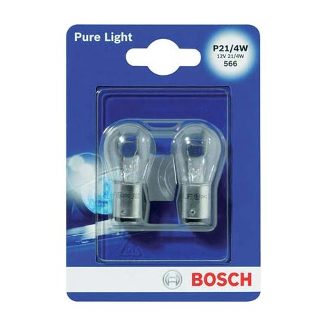 LAMPADA AUTO POSTERIORI PURE LIGHT P21 015 BOSCH - INCANDESCENZA VOLT 12 WATT  4 CF=PZ 2- 4 confezioni