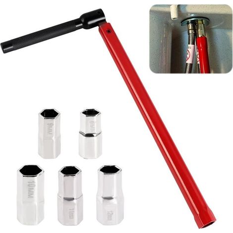 Clé Robinet Jeu de Clés à Écrou de Robinet sur Pied sur Pied Outil 813 mm pour Installations Plomberie Robinets d'Évier (1/5)