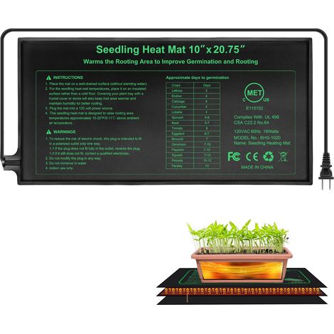Tapis chauffant pour semis, coussin chauffant chaud étanche pour germination, tapis chauffant hydroponique pour plantes cultivant des graines en serre (1/5)