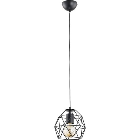 Suspension moderne noire cage géométrique E27 Kastor (1/2)