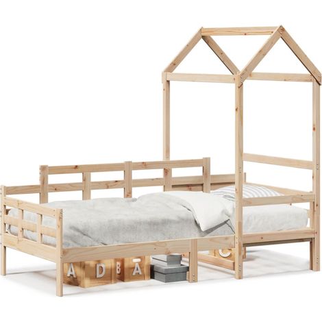 Maison Exclusive - Tagesbett mit Dach 80x200 cm Massivholz Kiefer
