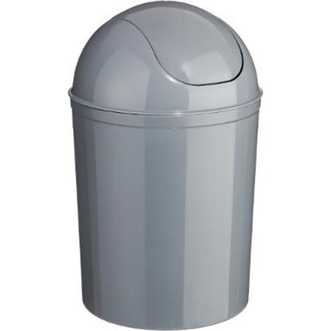 Poubelle de salle de bain 7L en polypropylène gris – Dimensions D. 19,5 x H. 33 cm – Design compact pour espaces réduits