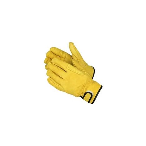 Gants de Travail en Cuir, Sélectionnés pour Leur Excellent Tissu et Leur Coupe Flexible Avec Fermeture Auto Agrippante, Un Outil de Protection pour Le Travail Quotidien dans Le Jardin(Jaune ) (1/5)