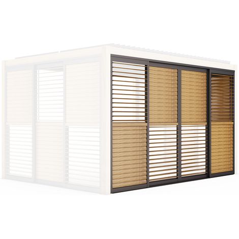 LAMM - laterale scorrevole con lamelle per pergola bioclimatica da 4 m (1/2)