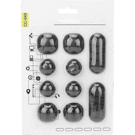 Lot de 10 clips de rangement de câbles auto-adhésifs pour la maison, le bureau, les appareils de beauté et les câbles de données. Noir. Qualité supérieure. (1/5)