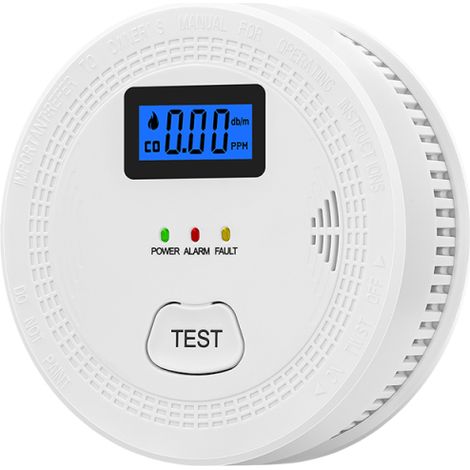 Detector de humo y monóxido de carbono de doble sensor de alta estabilidad, alarma sonora y visual, protección RFI, 1 unidad