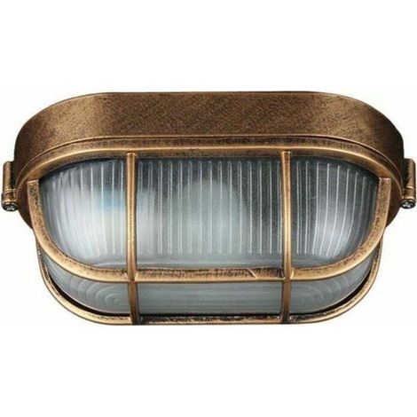 Aplique de pared para exterior, aplique ovalado de aluminio fundido a presión, aplique náutico vintage industrial, lámpara de barco, lámpara decorativa de pared para patio y pasillo. (1/4)