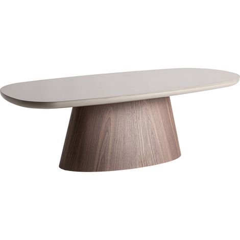 Table basse contemporaine effet noyer - taupe et noyer brun (1/5)