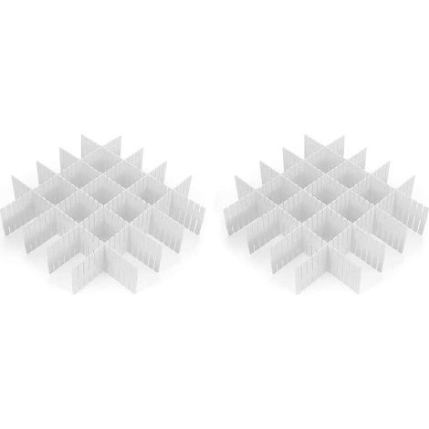 Separateur De Tiroir - Blanc - 16 Pieces - Pour Organisation De Tiroirs De Cuisine Bureau Chambre - Lot De 16 (1/5)