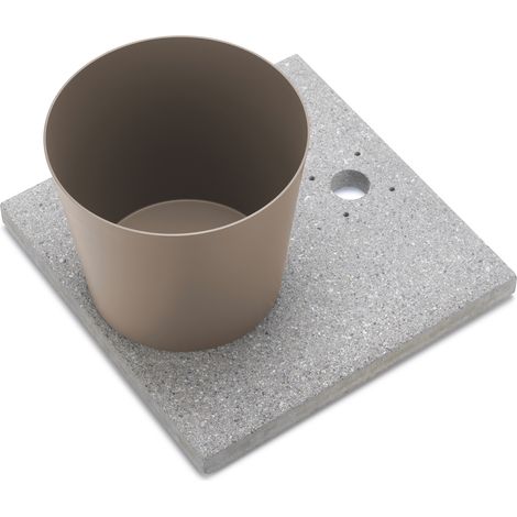 Base con Vaschetta per Fontane con Ghiera Piccola 40x40x5 cm in Cemento Belfer 42/BSE/4 Tortora (1/5)