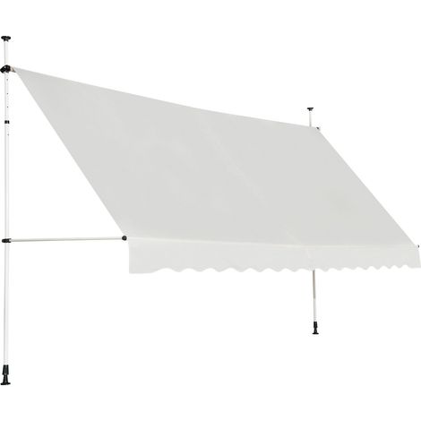 Tenda da sole retrattile 350 x 200-300 cm regolabile con manovella design moderno per terrazza alluminio beige 200010437